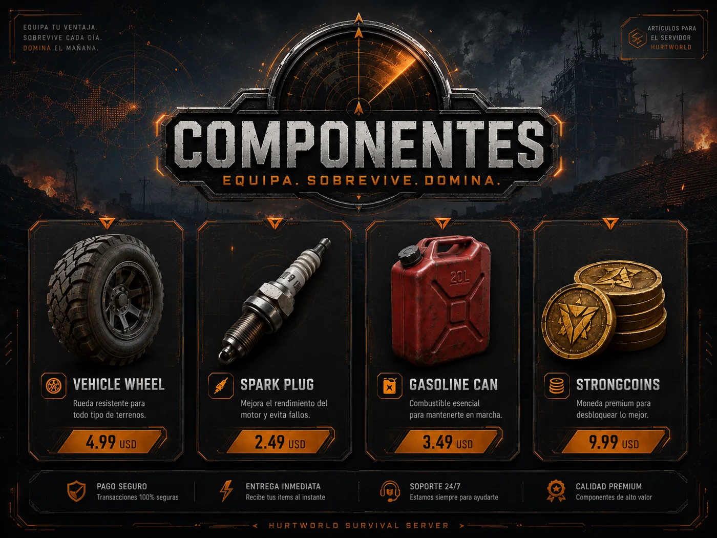 Componentes HURTLATAN para vehículos y StrongCoins
